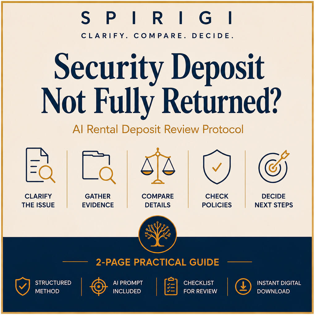 SPIRIGI practical AI-assisted guide for reviewing a rental security deposit that has not been fully returned.